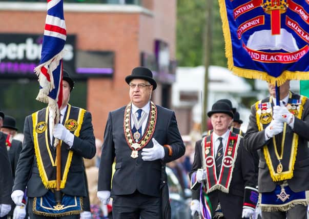 Royal Black Sovereign Grand Master Rev William Anderson on parade. File photo