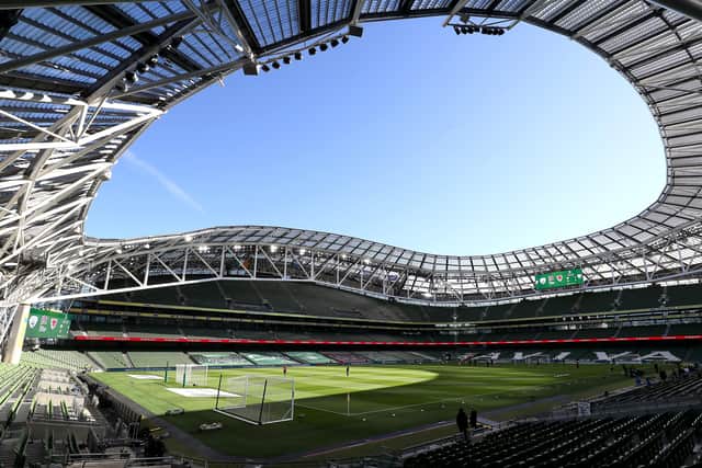 File photo dated 11-10-2020 of General view of the Aviva Stadium, Dublin.