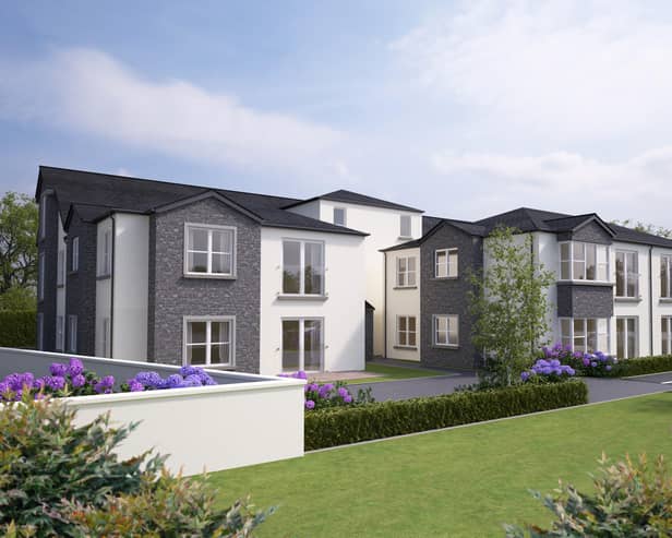 CGI design images of the homes for independent older people in which will be situated on Fir Park, Broughshane