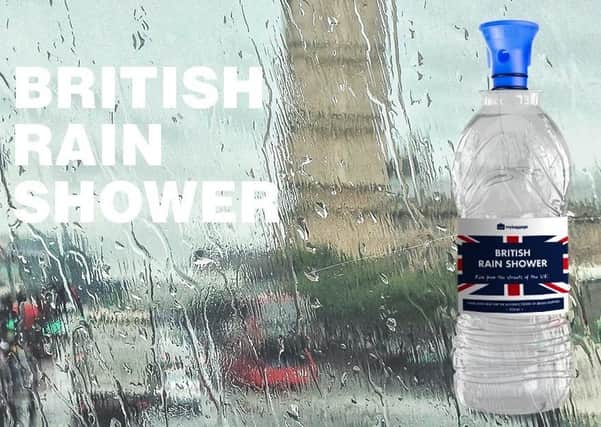 The bottled rainwater is being sold for £20 on the My Baggage website