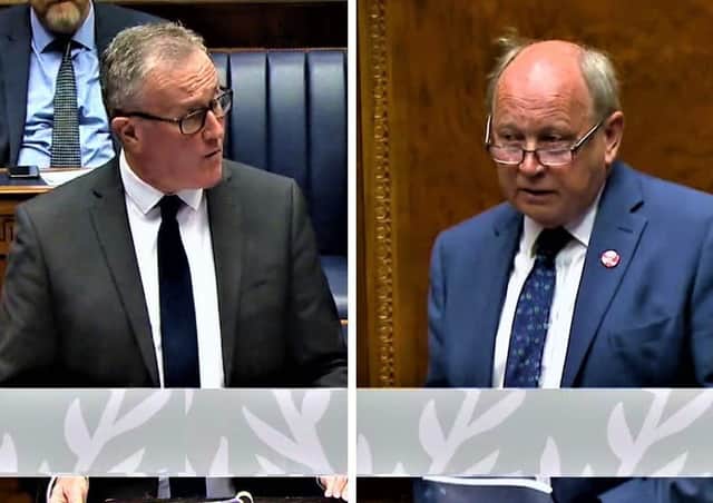 Conor Murphy and Jim Allister in the Assembly today