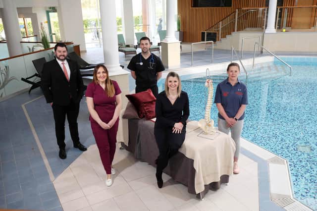 Eóin McGrath, Luxury Leisure Sales Manager of Hastings Hotels and Lisa Steele, General Manager of the Culloden Estate & Spa are joined by Emma Kennedy of Glow Aesthetics, Dr Gareth Patterson of Holywood Private Clinic and Lynda Brudenell of Room One Physiotherapy & Sports Injuries Clinic