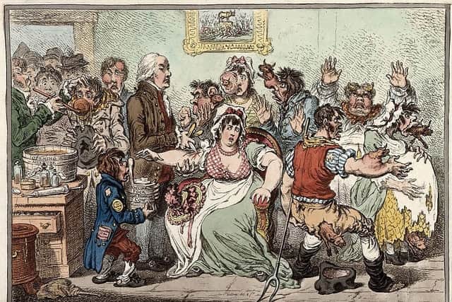 Edward Jenner vaccinating patients against smallpox. Picture: Wellcome Collection