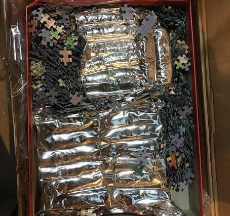 Drugs hidden inside a jigsaw puzzle