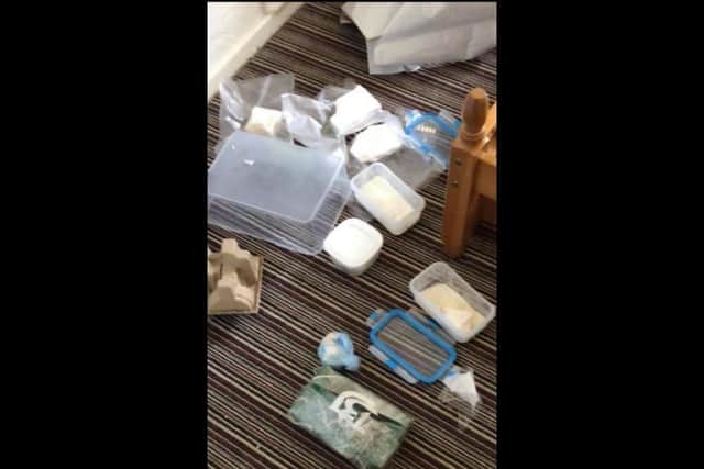 Items siezed during drugs searches in Lurgan.