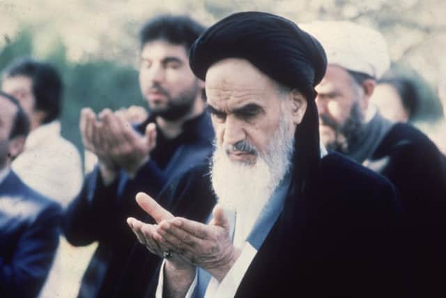 1978:  Ayatollah Ruhollah Khomeini (1900 - 1989), the Iranian religious and  political leader.  (Photo by Keystone/Getty Images)