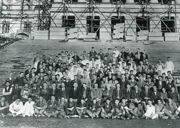 Some of those involved in the construction of Parliament Buildings at Stormont, Belfast. Picture: News Letter archives