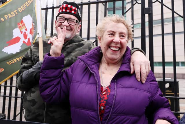 Supporters of the two soldiers pictured outside the court after the case collapsed. 

Picture by Jonathan Porter/PressEye