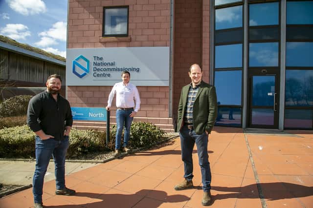 Decom's MD Sean Conway, BDM Matthew Drumm and Commercial Director Nick McNally at the National Decommissioning Centre