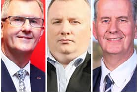 Pictured left to right, Sir. Jeffrey Donaldson, Stephen Nolan and Edwin Poots.