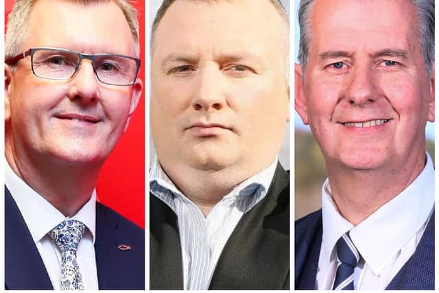 Pictured left to right, Sir. Jeffrey Donaldson, Stephen Nolan and Edwin Poots.