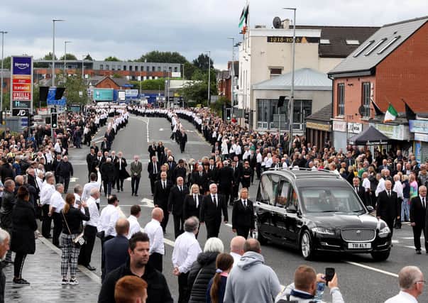 The funeral of Bobby Storey last summer. 
Photo Pacemaker Press