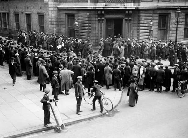 Crowds outside Bow Street court for the trial of Sir Roger Casement. Picture: PA/PA Wire