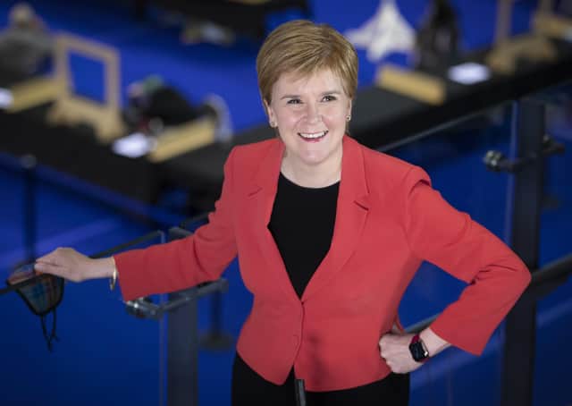 First Minister and SNP party leader Nicola Sturgeon at the count for the Scottish Parliamentary Elections at the Emirates Arena, Glasgow yesterday