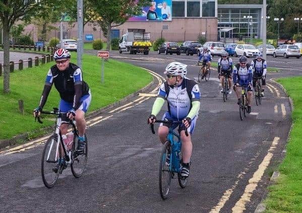 Veterans taking part in a cycling activity in Antrim