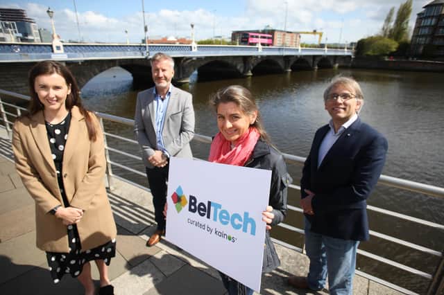 Roisin Hughes, Vice President of Human Resources at Unosquare, Expleo Group Director Rob McConnell, Digital Services CTO at Kainos Aislinn McBride and Expleo Global Head of DevOps Graeme Clarke