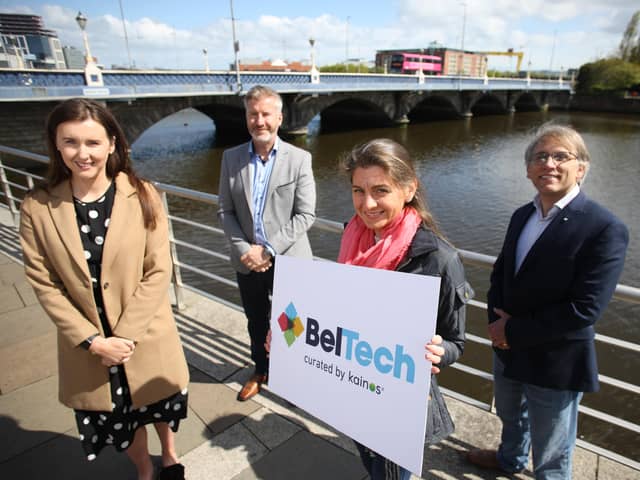 Roisin Hughes, Vice President of Human Resources at Unosquare, Expleo Group Director Rob McConnell, Digital Services CTO at Kainos Aislinn McBride and Expleo Global Head of DevOps Graeme Clarke