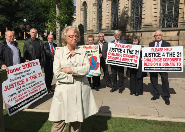 Julie Hambleton and other Birmingham pub bombings campaigners from the Justice4the21 group. Photo: Richard Vernalls/PA Wire