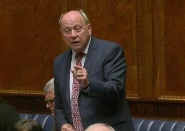Jim Allister QC MLA, the leader of Traditional Unionist Voice, seen speaking in Stormont. "TUV is resolute in rejecting Irish language legislation," he writes