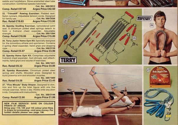 Home exercise equipment in a 1976 edition of the Argos catalogue