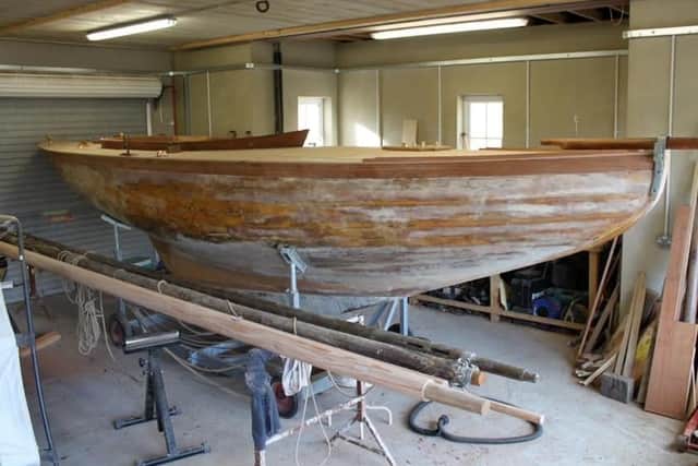 Paul Louden-Brown's 'Petrel' Fairy class yacht during restoration