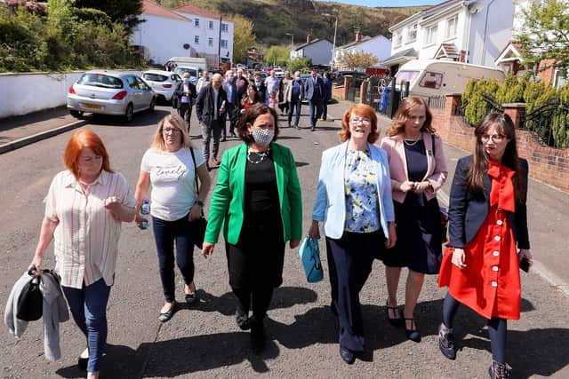 Relatives of the Ballymurphy victims met with Sinn Fein president Mary Lou McDonald on Thursday. Picture: Jonathan Porter/PressEye