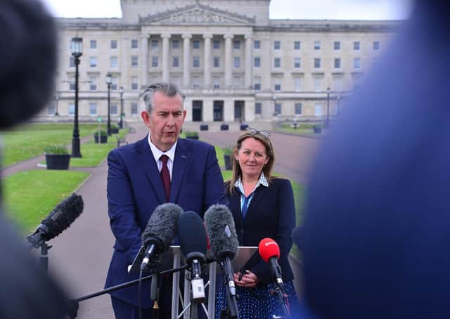 Edwin Poots and Paula Bradley at Stormont last night