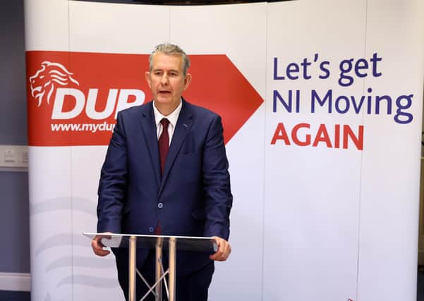 DUP leader designate Edwin Poots pictured inside party headquarters in east Belfast, after winning the leadership race on Friday. 

Mr Poots has now said that he has requested a meeting with Boris Johnson over the contentious protocol. Photo by Kelvin Boyes / Press Eye