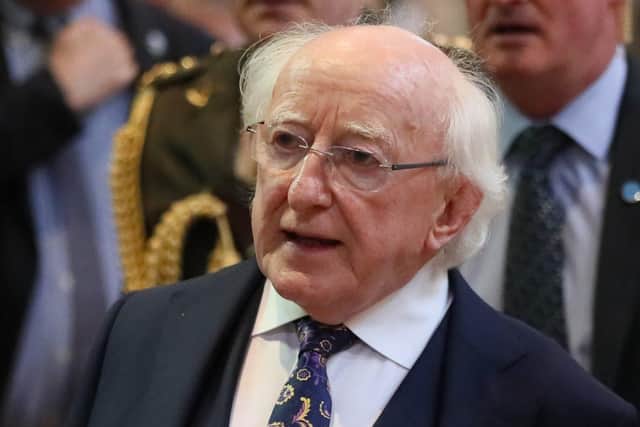 Irish President Michael D Higgins was giving a speech about the Irish famine. Photo credit should read: Brian Lawless/PA Wire.