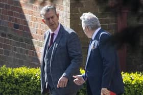 DUP leader designate Edwin Poots (left) with party colleague Ian Paisley Jnr. leaving Stormont House in Belfast after a meeting with Secretary of State for Northern Ireland Brandon Lewis. Picture: Liam McBurney/PA Wire