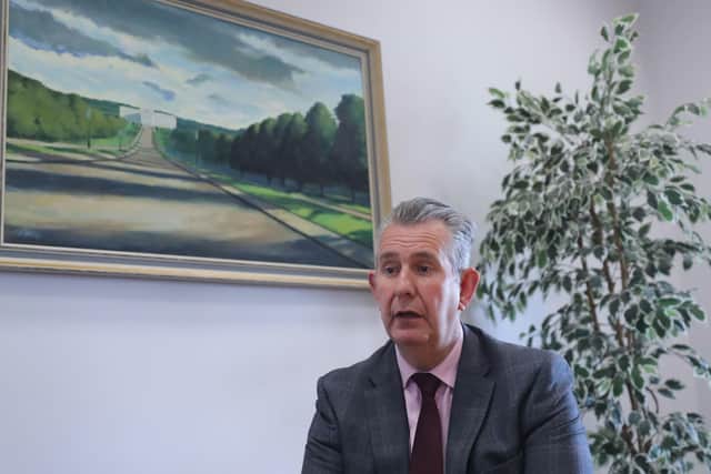 New DUP leader Edwin Poots at the party's offices in Stormont Parliament Buildings.  Picture: Niall Carson/PA Wire