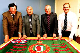 The Loyalist Communities Council (LCC) in 2016 - from left David Campbell, Jim Wilson, Jackie McDonald and Winston Irvine.
  Picture By: Pacemaker Press.