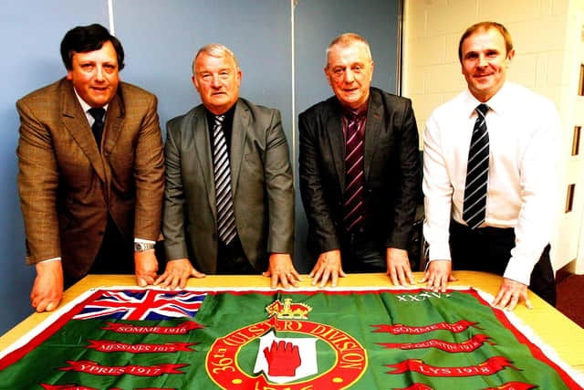 The Loyalist Communities Council (LCC) in 2016 - from left David Campbell, Jim Wilson, Jackie McDonald and Winston Irvine.
  Picture By: Pacemaker Press.