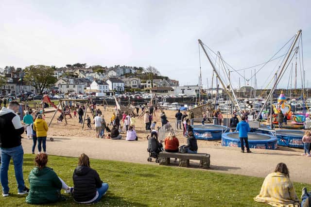 People enjoying the spring sunshine in Ballycastle earlier this month. (Photo: 
McAuley Multimedia Ltd)