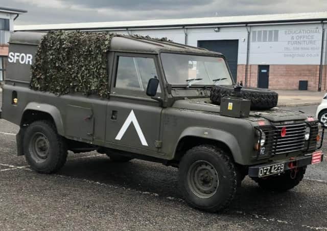 1987 army Land Rover going under the hammer in Belfast on May 26. Photo: On The Square Emporium