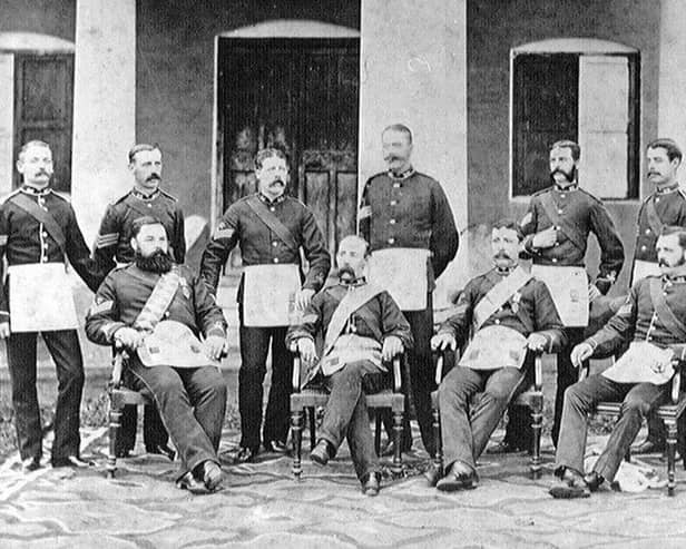 Members of the 37th (North Hampshire) Regiment's non-commissioned officers' Masonic Lodge, India, 1880 (circa). Picture: National Army Museum (https://www.nam.ac.uk/)