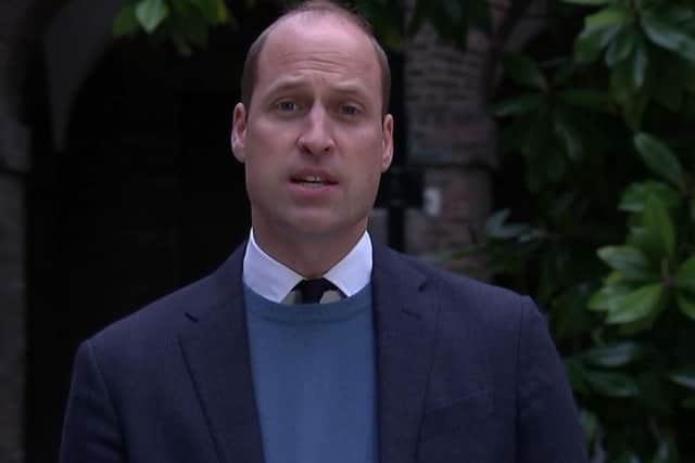 The Duke of Cambridge makes a statement following the publication of Lord Dyson's investigation into how former BBC News religion editor Martin Bashir. Photo: ITN/PA Wire