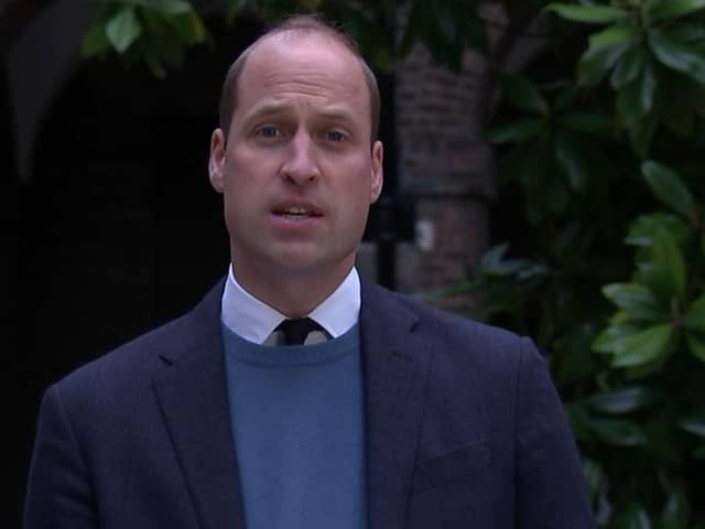 The Duke of Cambridge makes a statement following the publication of Lord Dyson's investigation into how former BBC News religion editor Martin Bashir. Photo: ITN/PA Wire