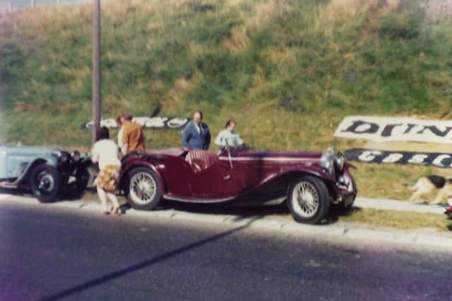 Race enthusiasts inspect the cars at Ards TT, part of Ulster ‘71