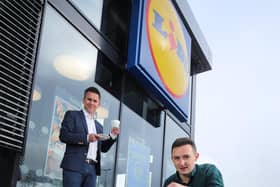 Gary Murray, Head of Buying at Lidl Ireland and Lidl NI with Alf Walker, Business Development Manager at SlumberJack Coffee