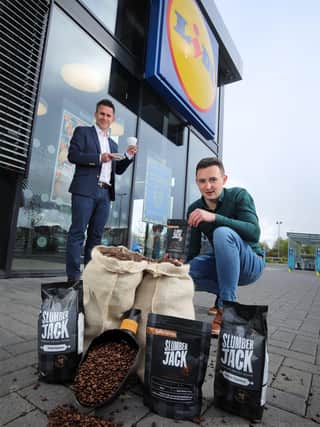 Gary Murray, Head of Buying at Lidl Ireland and Lidl NI with Alf Walker, Business Development Manager at SlumberJack Coffee