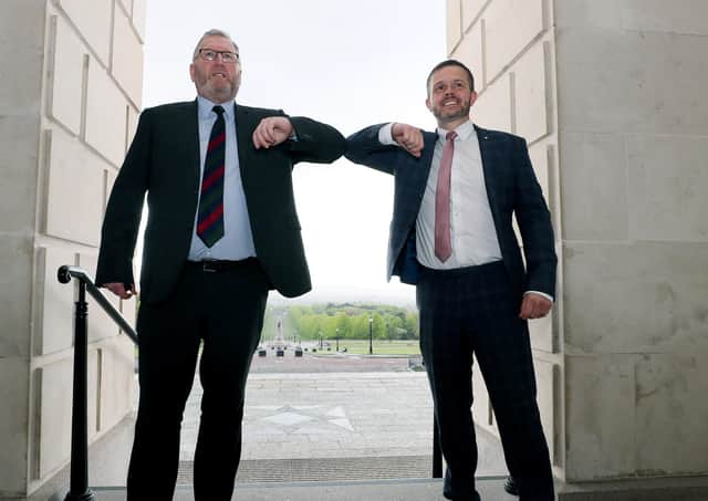 Doug Beattie with his new deputy leader Robbie Butler. Picture by Jonathan Porter/PressEye