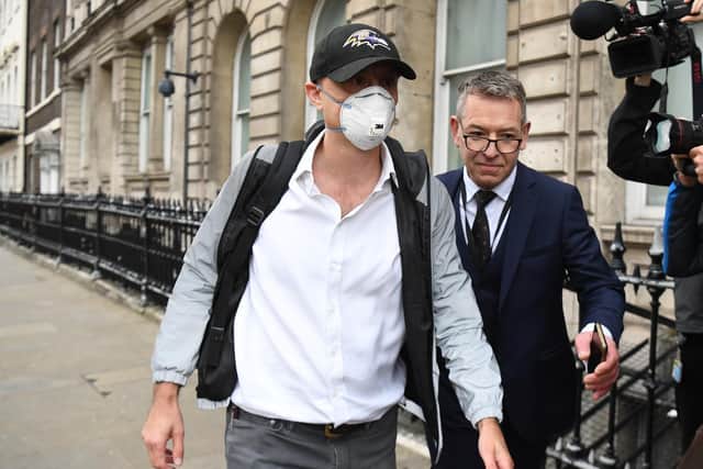 Dominic Cummings (left), former Chief Adviser to Prime Minister Boris Johnson, arriving at Portcullis House, central London, to give evidence to a joint inquiry of the Commons Health and Social Care and Science and Technology Committees on the subject of Coronavirus: lessons learnt.