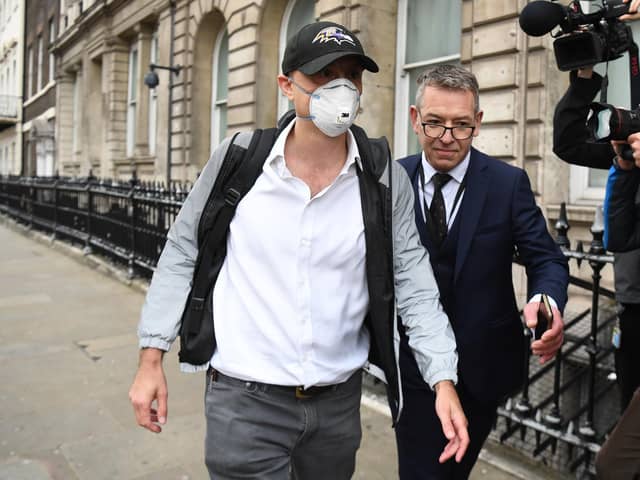 Dominic Cummings (left), former Chief Adviser to Prime Minister Boris Johnson, arriving at Portcullis House, central London, to give evidence to a joint inquiry of the Commons Health and Social Care and Science and Technology Committees on the subject of Coronavirus: lessons learnt.