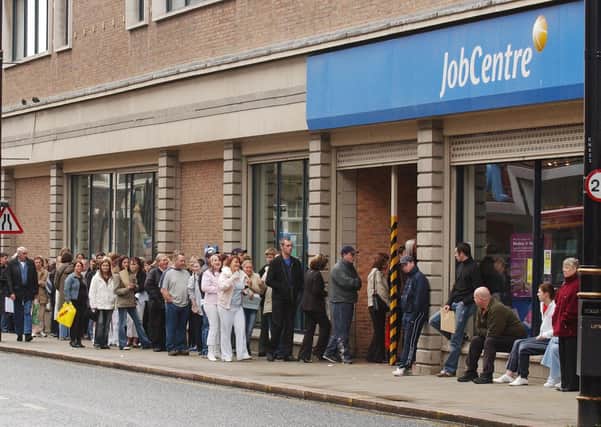 A queue outside a jobless centre in England before the pandemic. Deaths from unemployment and poverty caused by lockdown are often viewed as just a statistic but it is estimated that the 2008/9 financial crisis led to a million people contracting chronic health problems