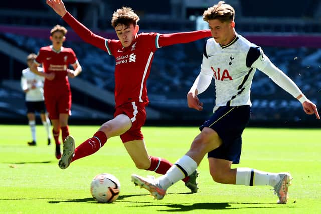 Liverpool's Conor Bradley has been called up to the Northern Ireland team for the first time. (Photo by Tom Dulat/Getty Images)