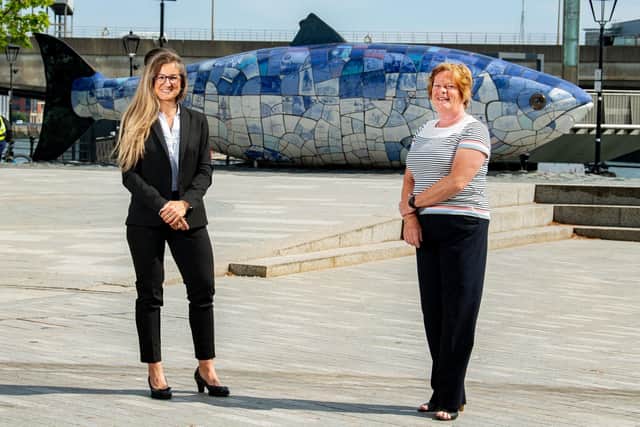 Rita Malosti, Head of Space Activities at Skytek with Dr Vicky Kell, Director of Innovation, Research and Development, Invest NI