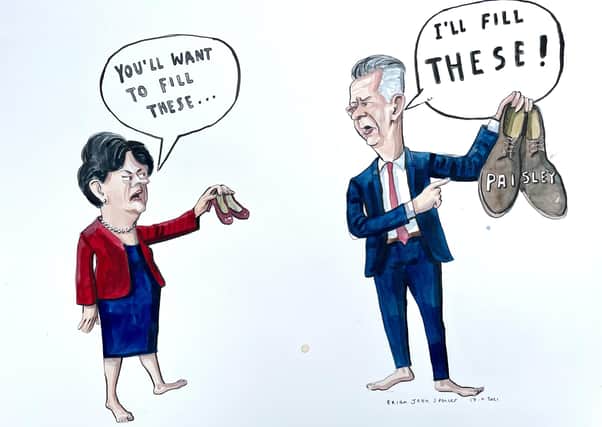 Cartoonist Brian John Spencer’s take on the battle at the top of the DUP