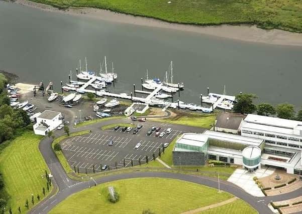 An aerial view of the Causeway Coast and Glens council headquarters at Cloonavin, Coleraine
