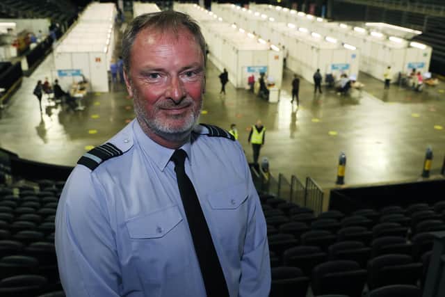 Air Marshal Sean Reynolds during a visit to the SSE Arena in Belfast.  Photo: Brian Lawless/PA
